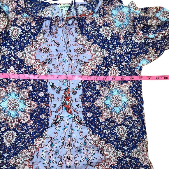 Lucky Brand Purple & pink Long sleeve flowy peasant boho top size XS - Picture 6 of 7